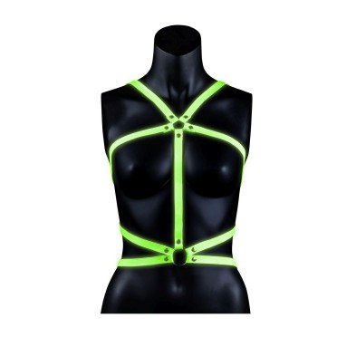 Body Harness - Glow in the Dark - Neon Green/Black - S/M